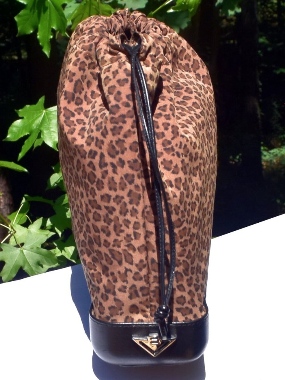 Vintage Bottega Veneta Leopard Print Drawstring Pouch Bag Italy Rare BV - Picture 6 of 13